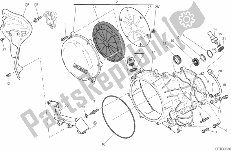All parts for the Clutch - Side Crankcase Cover of the Ducati Superbike 1199 Panigale S ABS Brasil 2015